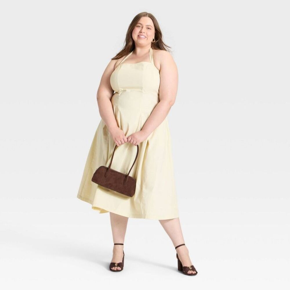 A New Day - Women's Midi Halter Dress - A New Day Cream 1X Cream - Picture 3 of 3